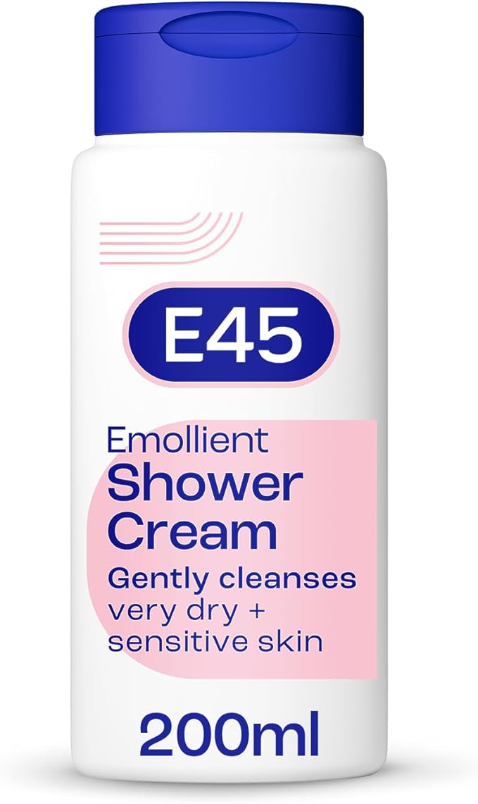 E45 Shower Cream for Dry Sensitive and Itchy Skin Moisturising Body Wash for Men and Women Helps Maintain Skin pH Suitable for Eczema and Dermatologically Tested 200 ml - Image 1
