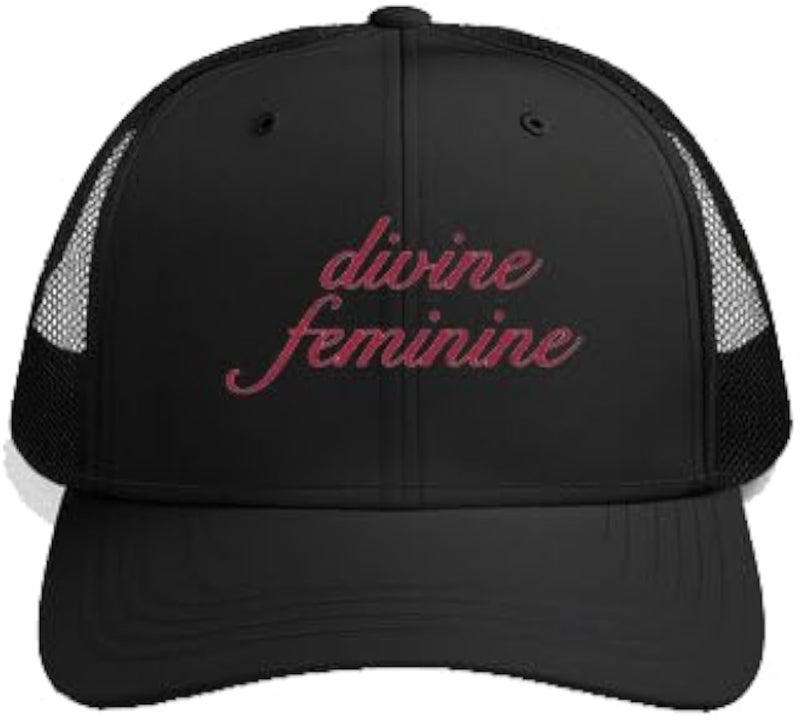 Divine Feminine Plain unisex baseball cap Black