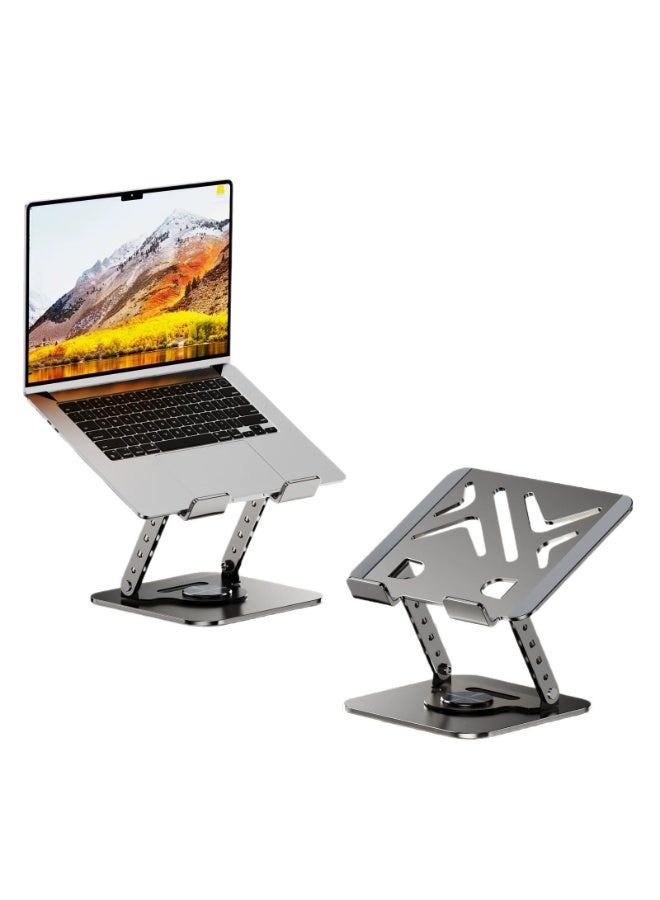 Aluminum Laptop Stand  Ergonomic Riser Holder  Vertical Foldable Cooling Stand for Gaming Laptops, Business Notebooks & Tablets Desktop Height Adjustable - Image 1