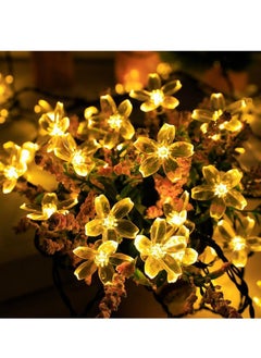 Generic Solar Flower String Lights, 3Pack 30LED Powered Outdoor Waterproof Solar Fairy Light, Cherry Blossoms String Lights for Fence Patio Yard , Lawn, Patio, Garden Decoration(Warm White)  - Image 4