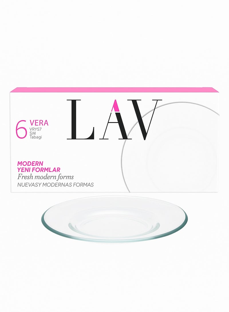 لاف طقم صحون زجاجية شفاف - 6 قطع - Image 2