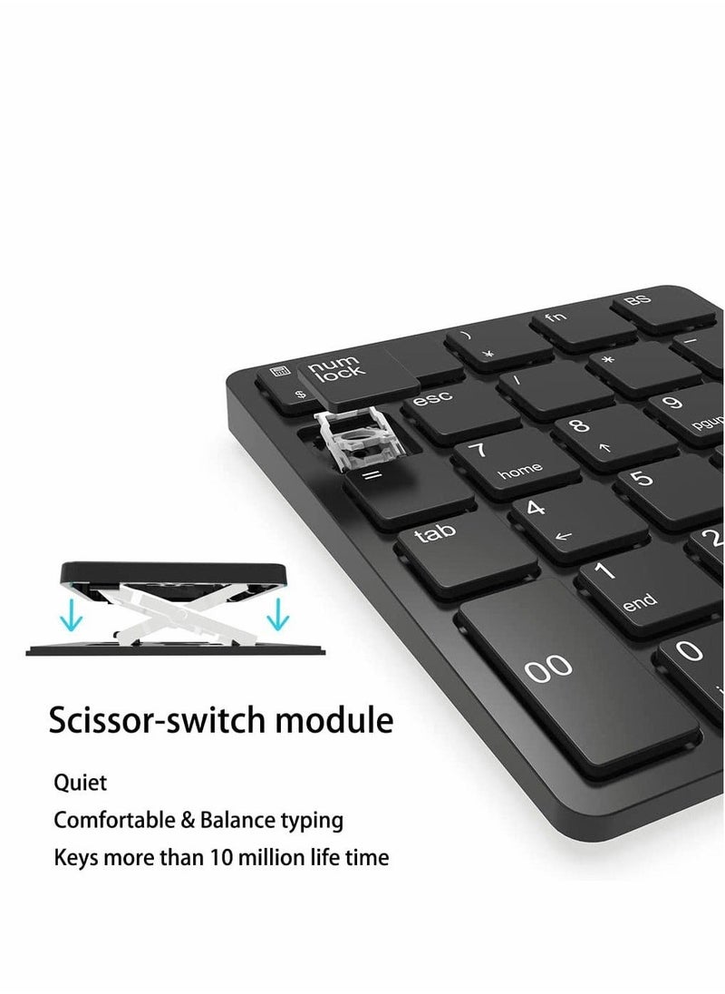Y&D - 26 Keys Bluetooth Wireless Number Pad Rechargeable 10Key 2.4GHz Numeric Keypad Efficiently Data Entry with BackSpace for Laptop Desktop MacBook Pro Air iMac iPhone iPad - Image 1