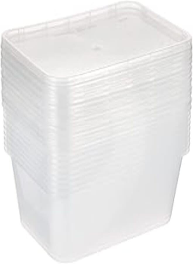 Hotpack-Microwavable Rectangular Container + Lid 750ml-Twin Pack, 10 Pcs