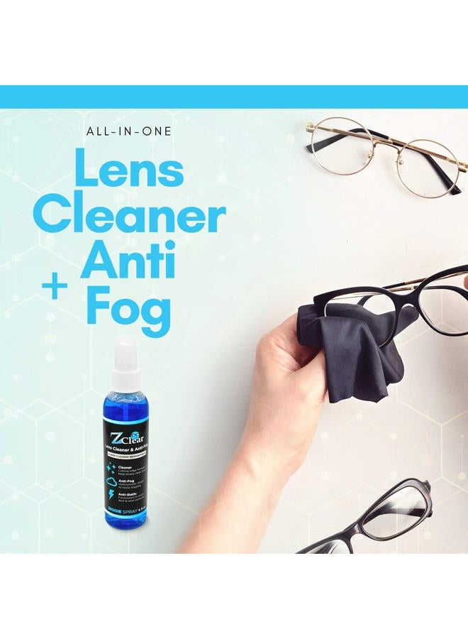 Z Clear Anti-Fog 6oz Spray for Large Surfaces | Anti Static | Eye glasses | Goggles | Sunglasses | Windshields | Mirrors | Visors | Safe for all Lenses |+ With Microfiber Cloth - Image 3