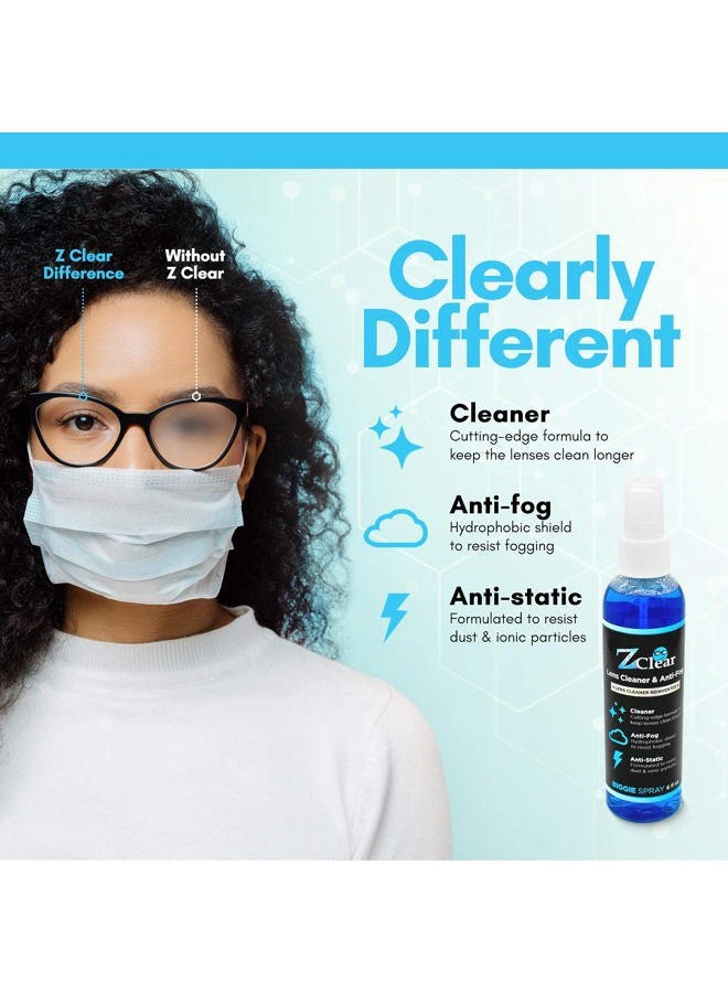 Z Clear Anti-Fog 6oz Spray for Large Surfaces | Anti Static | Eye glasses | Goggles | Sunglasses | Windshields | Mirrors | Visors | Safe for all Lenses |+ With Microfiber Cloth - Image 2