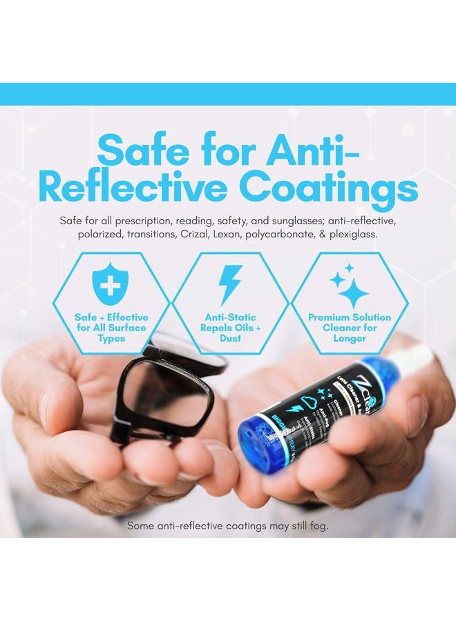 Z Clear Anti-Fog 6oz Spray for Large Surfaces | Anti Static | Eye glasses | Goggles | Sunglasses | Windshields | Mirrors | Visors | Safe for all Lenses |+ With Microfiber Cloth - Image 5