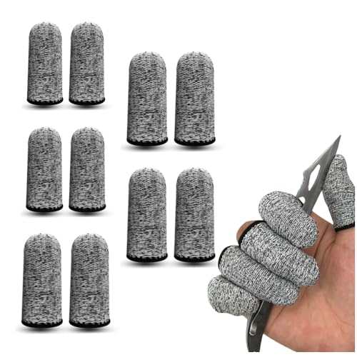 Jubobu 10 PCS Cut Resistant Finger Cots Protector Finger Sleeve Protectors Reusable Finger Guards Finger Covers Protection Cots for Kitchen,Work, Sculpture, Anti-Slip, Reusable,Gloves Life Extender - Image 1