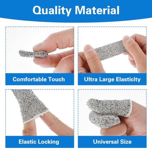 Jubobu 10 PCS Cut Resistant Finger Cots Protector Finger Sleeve Protectors Reusable Finger Guards Finger Covers Protection Cots for Kitchen,Work, Sculpture, Anti-Slip, Reusable,Gloves Life Extender - Image 5
