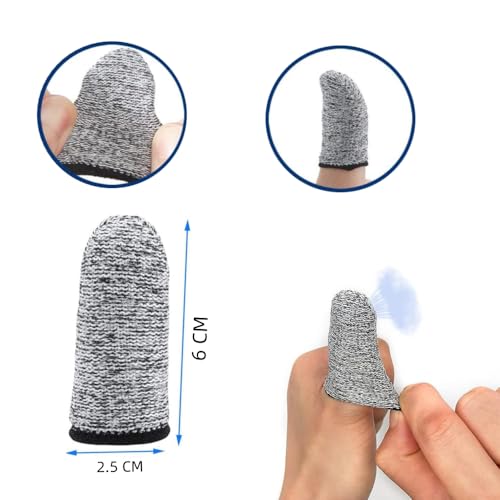 Jubobu 10 PCS Cut Resistant Finger Cots Protector Finger Sleeve Protectors Reusable Finger Guards Finger Covers Protection Cots for Kitchen,Work, Sculpture, Anti-Slip, Reusable,Gloves Life Extender - Image 4