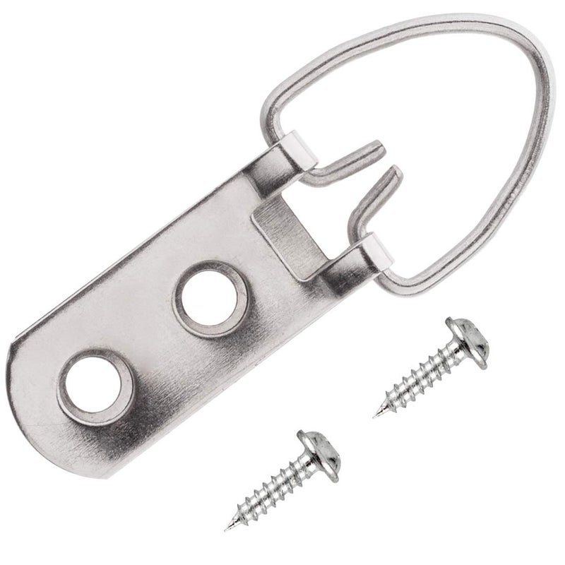 50 Pack ANCIRS 50 lbs Heavy Duty DRing Picture Hangers Picture Hanging Hooks Double Hole with Screws for Home Decoration Picture Frame Hanging Kit Steel