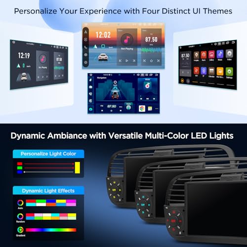 Xtrons إكس ترونز لفيات 500 (2007-2015) راديو بشاشة تعمل باللمس، 7 إنش أندرويد 14 ستيريو للسيارة لاستبدال وحدة الرأس في فيات 500 مع DSP مدمج، كار بلاي، أندرويد أوتو 4+64 جيجابايت (أسود) - Image 5