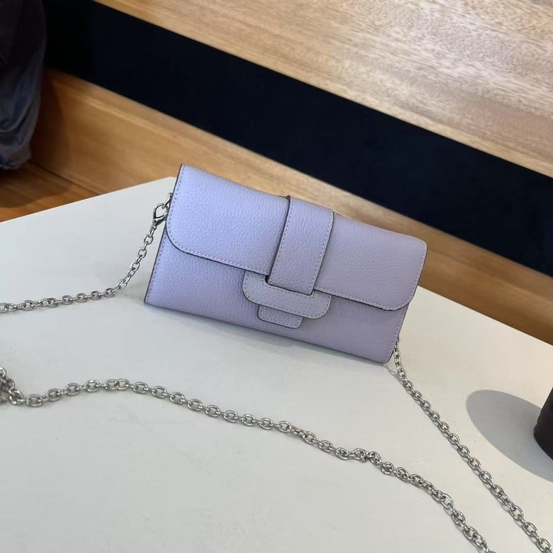 First-Layer Cowhide Flip-Top Korean Style Storage Wallet Small Fresh Multi-Card Slot Multi-Functional Wallet Cross-Body Mobile Phone Bag - Image 5