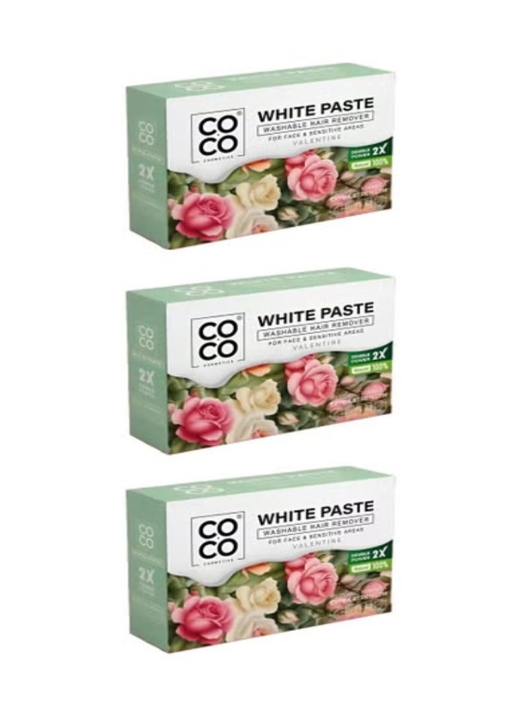 Coco Three Pieces of Coco Valentine White Paste for Body and Facial Hair Removal 100g