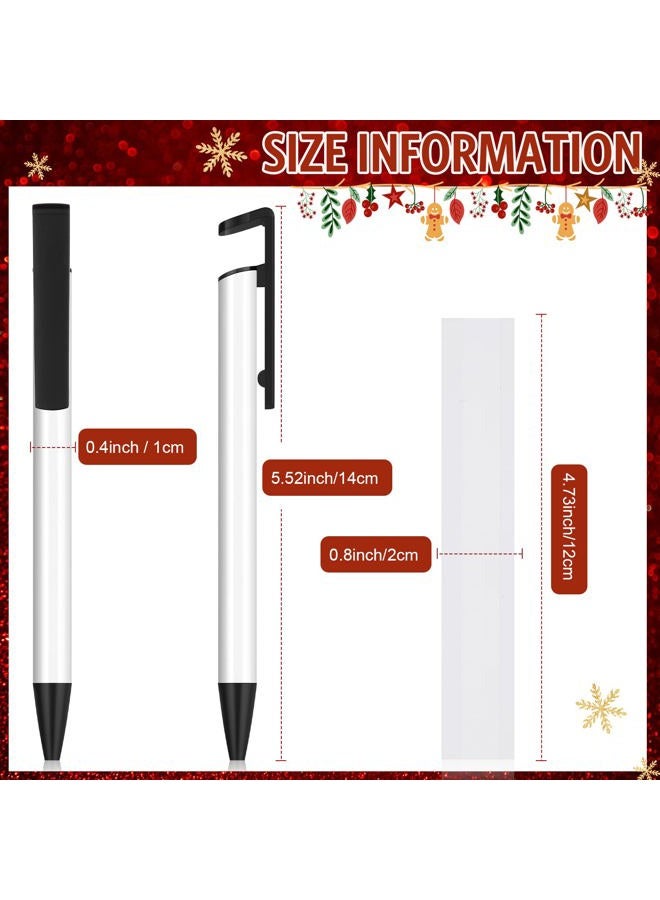Yexiya Sublimation Pens Blank Heat Transfer Pen Sublimation Ballpoint Pen with Shrink Wrap White Aluminum Customized Clip Pen School Supplies for DIY Office School Stationery Supplies (36 Pcs) - Image 2