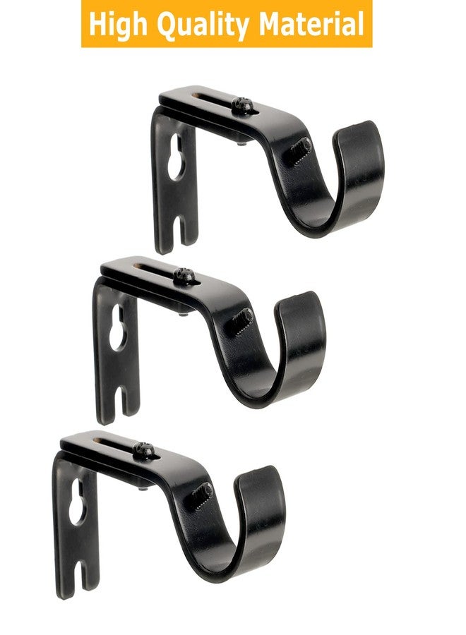 LISHINE 12 Pcs Curtain Rod Bracket for 1 Inch Rod, Adjustable Curtain Rod Brackets Black Curtain Rod Holders Heavy Duty Curtain Rod Hardware Brackets Single Rod Bracket for Wall Mount - Image 5