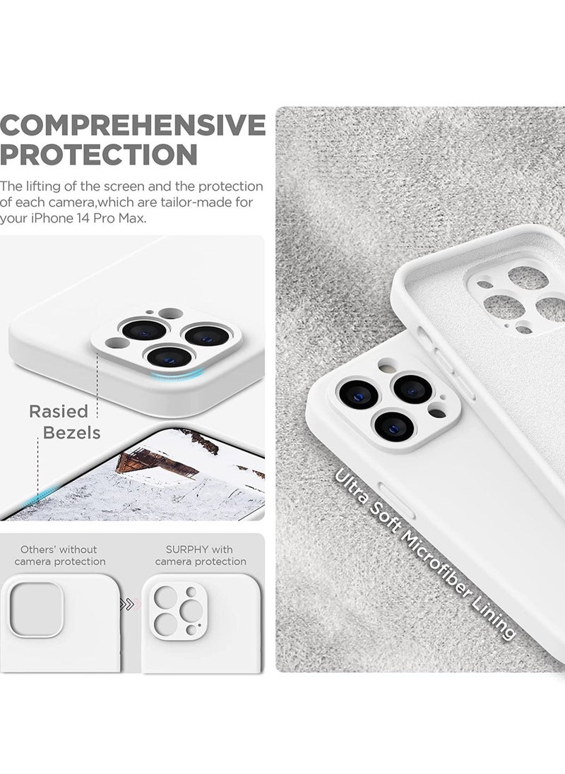 Raxoom Case Compatible with iPhone 14 Pro MAX with Screen Protector, Silicone Case with Camera Protection, Case Compatible with iPhone 14 Pro MAX 6.7" (White) - Image 4