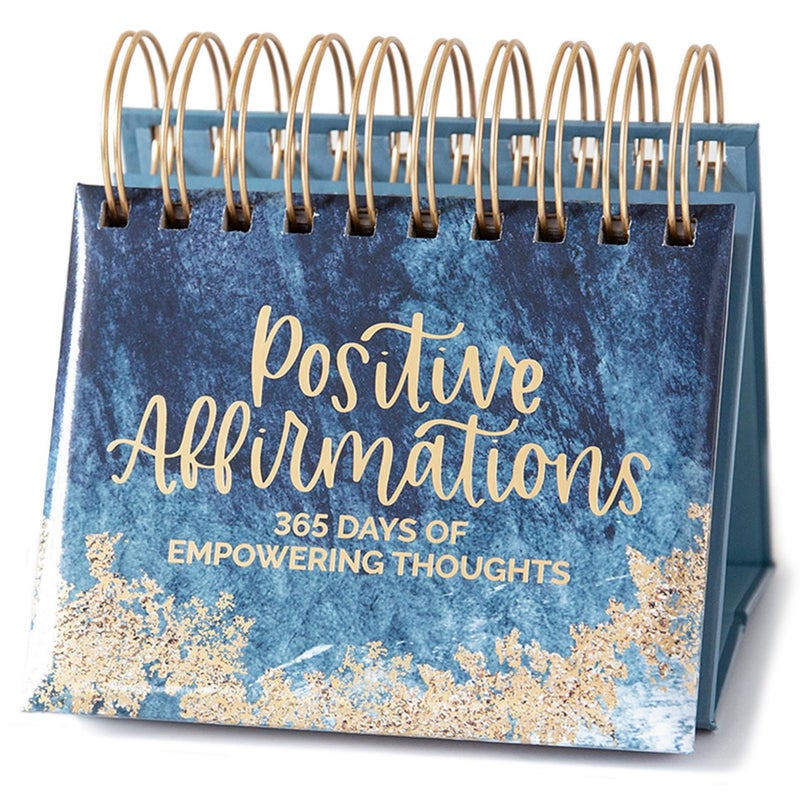 bloom daily planners Undated Perpetual Desk Easel/Inspirational Standing Flip Calendar - Motivational Page a Day - (5.25" x 5.5") - Positive Daily Affirmations - Image 1