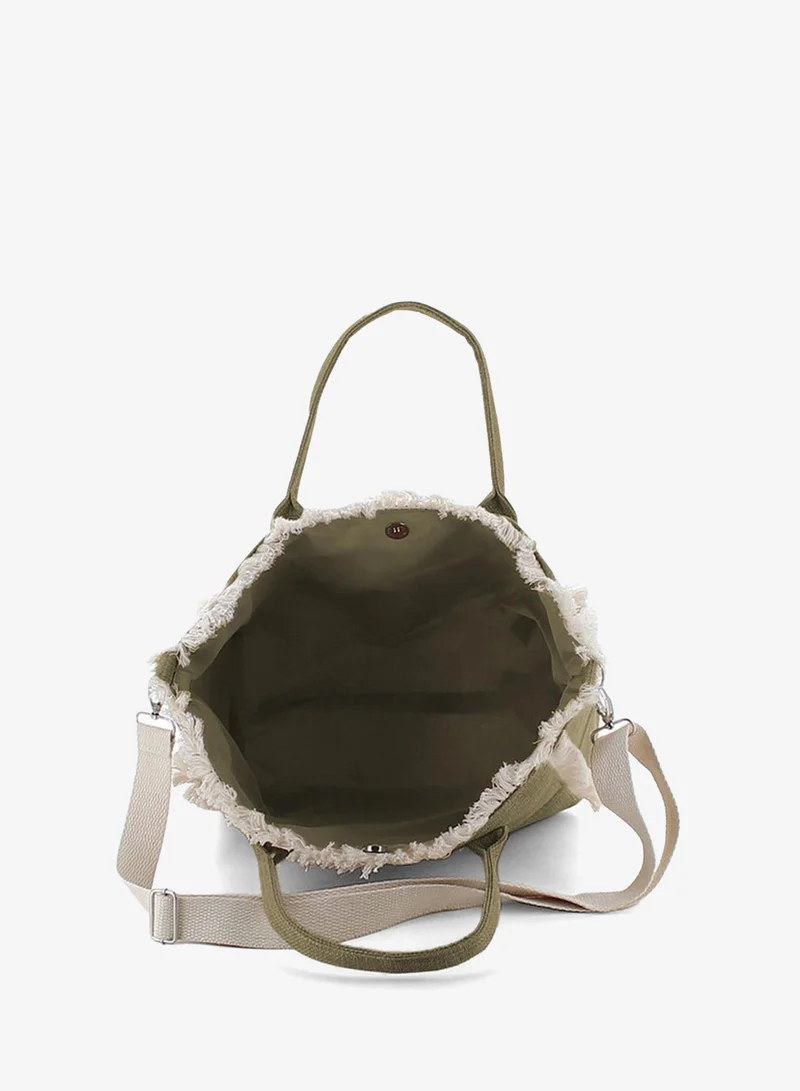 مارينا جالانتي Marina Galanti Martis Fabric Beach Bag - Olive