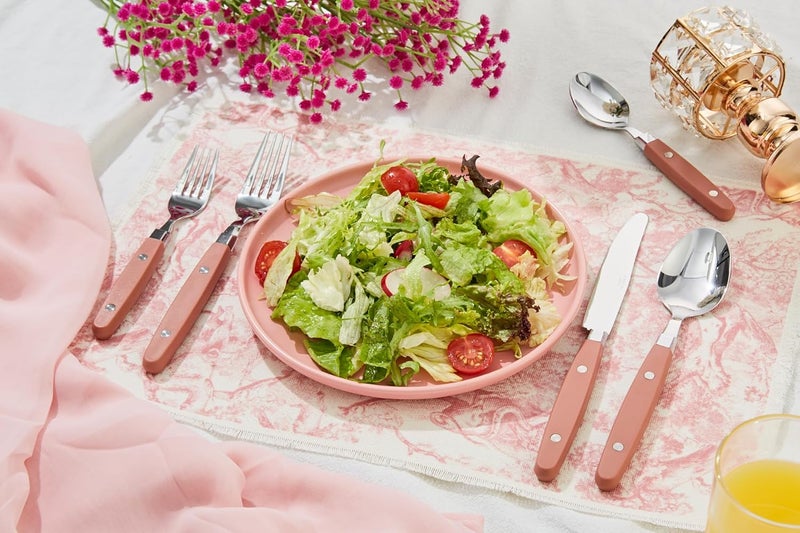 Annova ANNOVA Silverware Set Stainless Steel Cutlery Color Handle With RivetRetro Flatware Brown 20 Pieces - Image 3