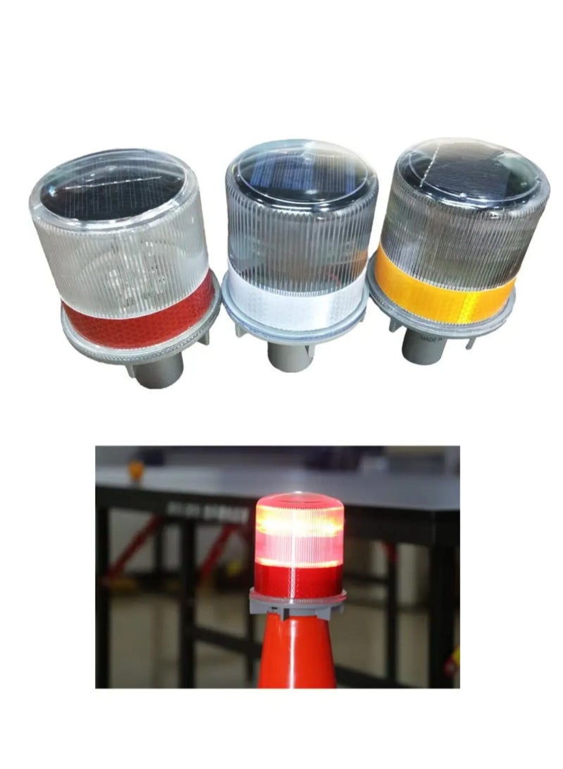 Solar Powered Warning Light, Multi-Color Waterproof Suitable for Cones, Work Sites and Emergency 1 Piece - Image 1