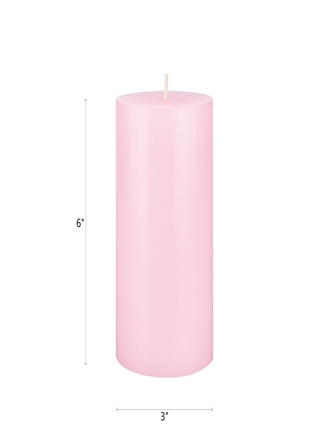 SRG 1 pc Unscented Pink Round Pillar Candle, Hand Poured Premium Wax Candles 3 Inch x 6 Inch, Home Décor, Wedding Receptions, Baby Showers, Birthdays, Celebrations, Party Favors & More - Image 2