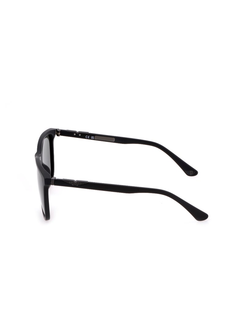 POLICE - نظارات شمسية مستطيلة الشكل للرجال بPolarized من الأسيتات SPL872H59703Z - حجم العدسة: 59 مم - نيرو سابياتو/أوباكو 703Z - Image 1