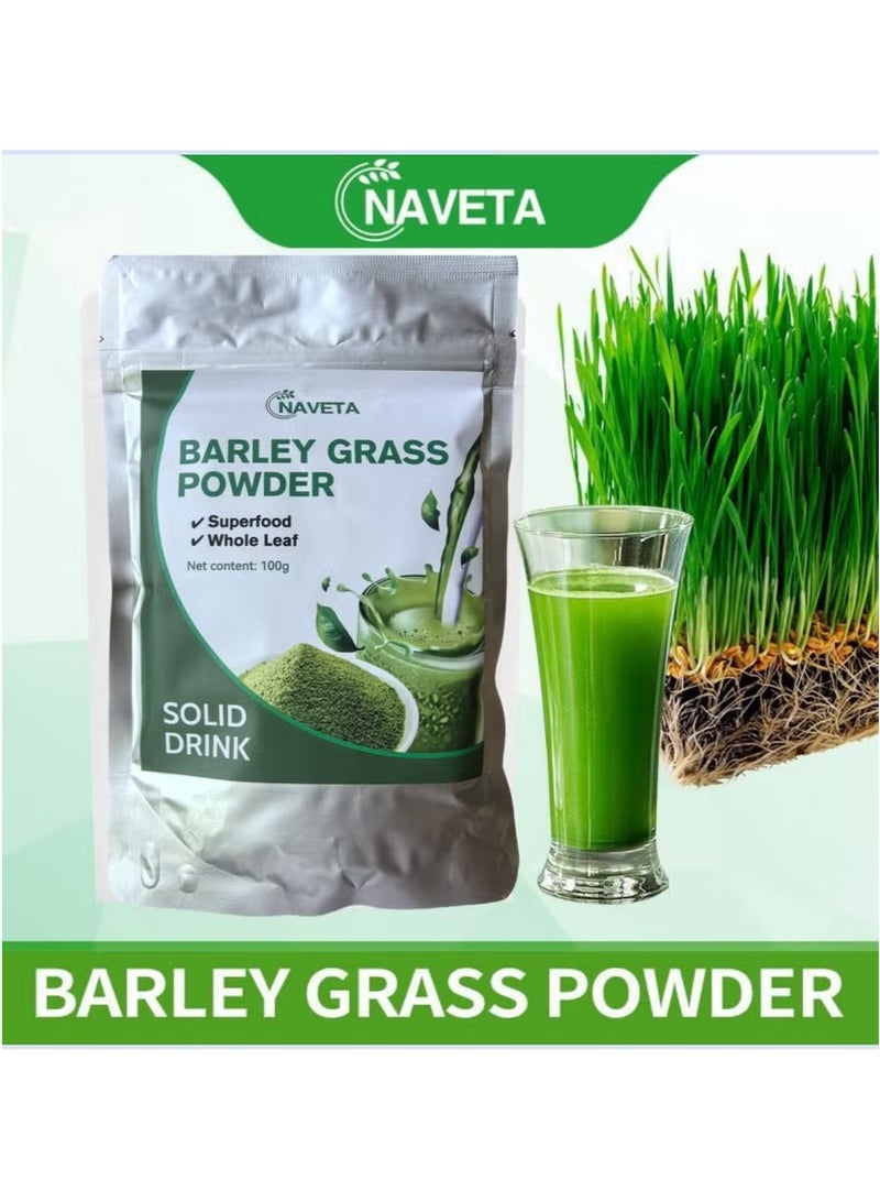 مسحوق عشب الشعير 100 جرام، مسحوق عصير عشب الشعير الأخضر، عشب شعير عضوي. شاي لفقدان الوزن يوفر الطاقة والتحكم في النظام الغذائي. - Image 2
