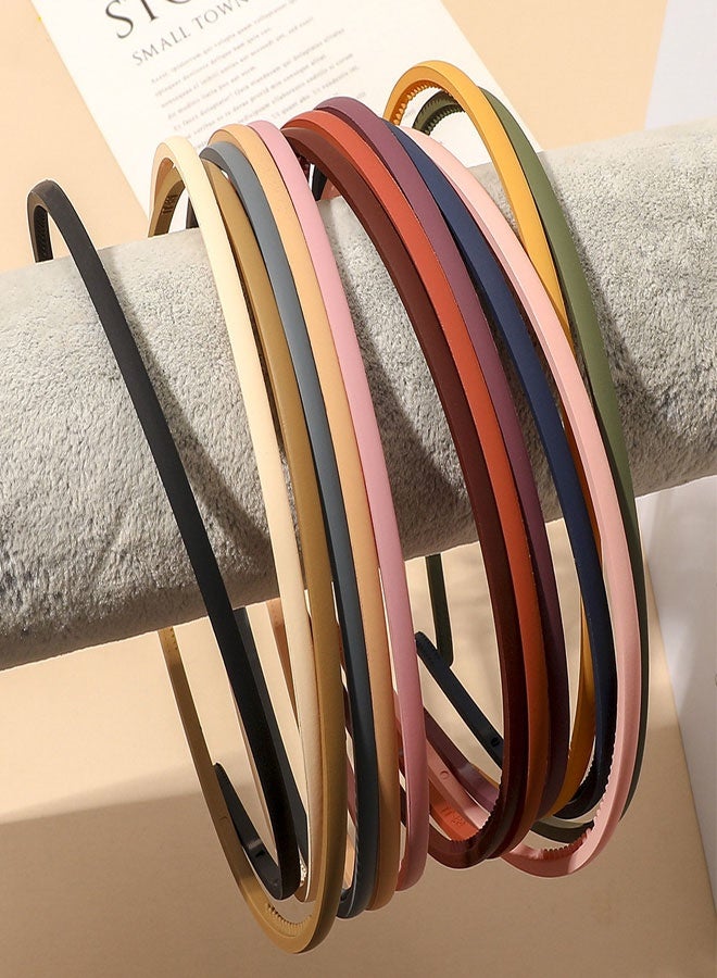 HAWAWA 12 Pieces Plastic Teeth Comb Headband Frosted Slim Thin Plastic Hair Hoop DIY Hair Bands for Girls and Women Hair Accessories Multi-color - Image 5