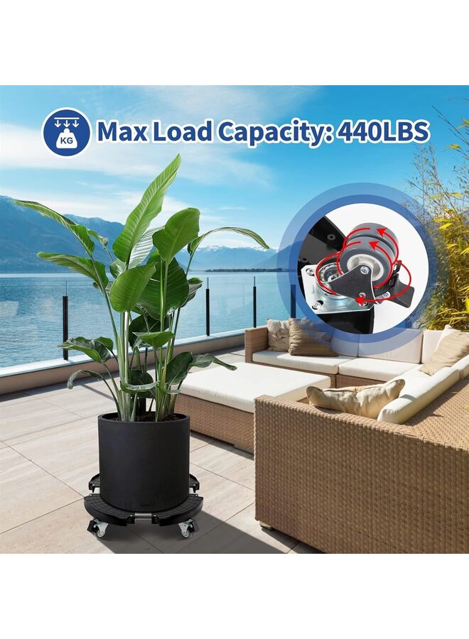 Plant Stand with Wheels Heavy Duty, Adjustable 15-18.9" Plant Caddy with Casters, Rolling Plant Stand, Large Potted Planter Cart Dolly for Flower Pot Outdoor Indoor - Image 5