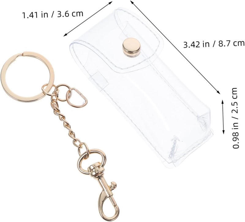 2pcs Lipstick Pouch Keychains for Makeup Cute Keychain Lip Balm Holder Pvc Material Travel Home Use - Image 2