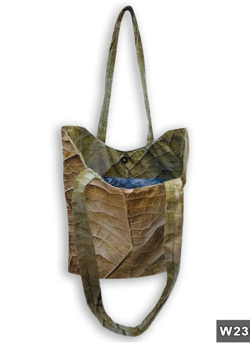 Gharibo Bags Tree Leaves Casual Printed Satin Tote Bag  - Image 3
