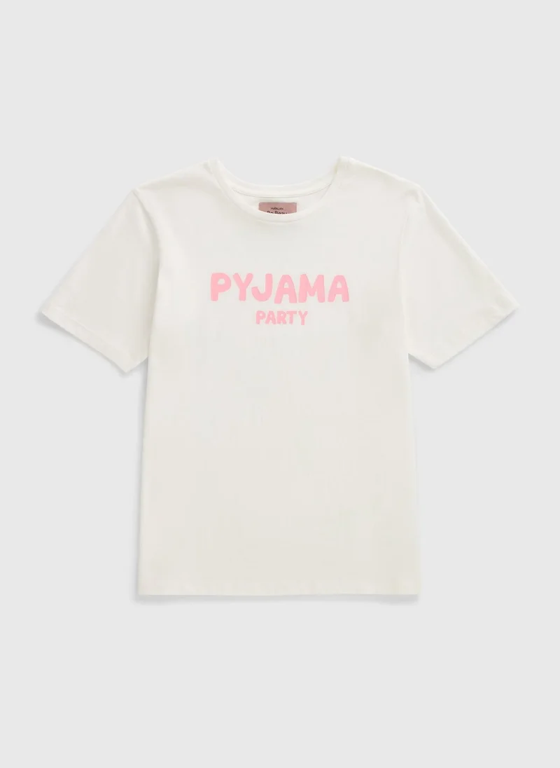 Matalan Cream Pyjama Party Pyjama Top