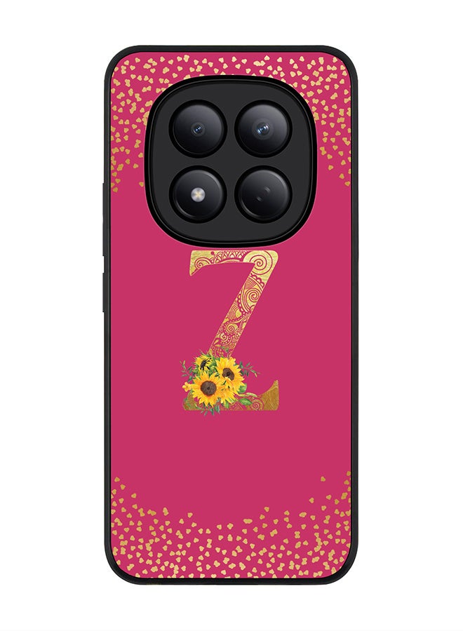 For Xiaomi Redmi Note 15 Pro 4G Case,Slim fit Camera Protection, Shockproof Thin Phone cover  - Custom Floral Monogram - Z ( Deep Pink )