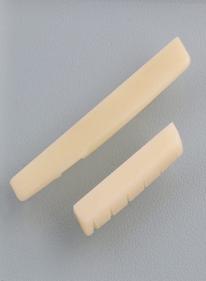 LYWSMSK Unbleached Acoustic Guitar Bone Nut & Saddle Set Compatible with YMH FG Acoustic Guitar 43mm / 75mm - Image 2