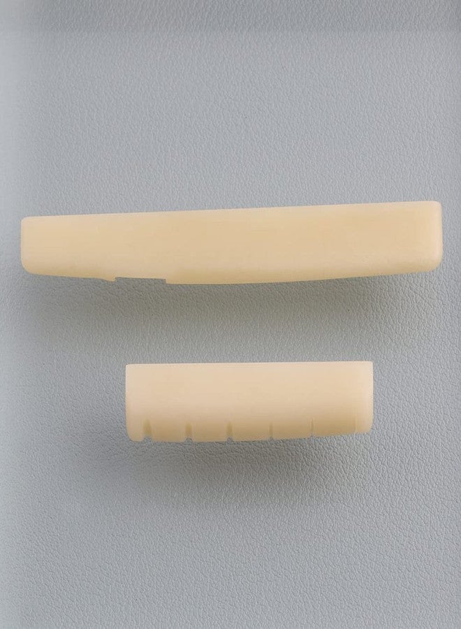 LYWSMSK Unbleached Acoustic Guitar Bone Nut & Saddle Set Compatible with YMH FG Acoustic Guitar 43mm / 75mm - Image 1