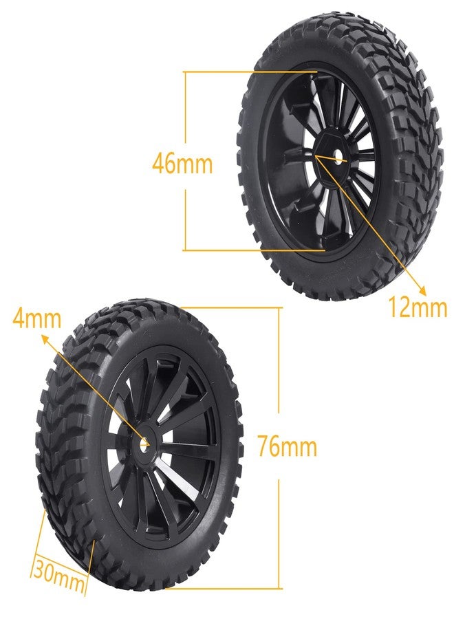 Hobbyfire 4Pcs 12mm Hex RC Wheels Tires Height 2.99 inch (76mm) for 1/10 On Road and 1/14 1/16 1/18 Scale Models Cars Truck Buggy with Foam Inserts - Image 2