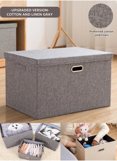 ULHYC Large Size Cube Boxes With Handles To Store And Organize Clothes Games Books Toys Washable Foldable Removable Lid For Home Office  - Image 1