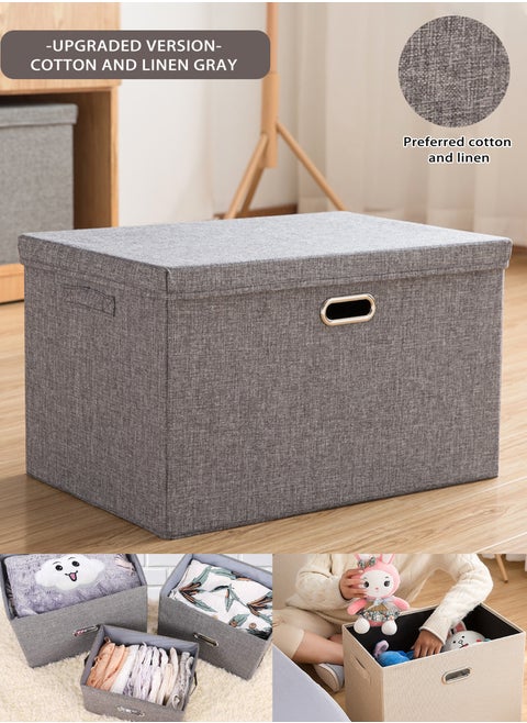 Large Size Cube Boxes With Handles To Store And Organize Clothes Games Books Toys Washable Foldable Removable Lid For Home Office