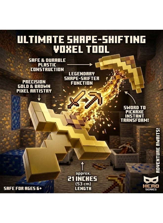 AirYoung Big Sword 21 Inch Length Minecraft Toy For Kids Fans Players Gold - Image 2