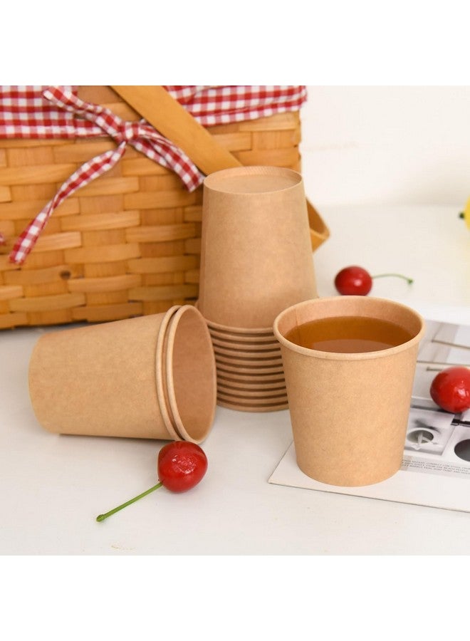 Vumdua Vumdua 100 Pcs 6 oz Kraft Paper Cups - Disposable Paper Cups Hot Cold Beverage Drinking Cup for Coffee, Water, Tea, Juice, Espresso & Cortado  - Image 5