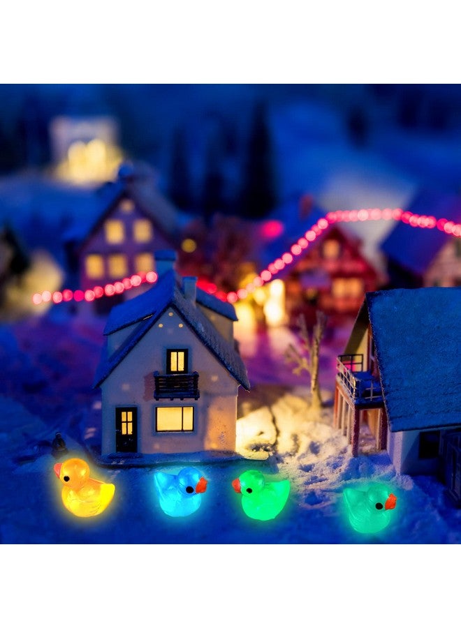 Queekay 50 قطعة من البط المصغر المصنوع من الراتنج - بط صغير مضيء - زينة مضيئة في الظلام لزينة منزل الدمى وحديقة الزينة - حرف يدوي - منظر طبيعي مصغر - زينة حوض السمك - زينة حفلات (بط) - Image 5