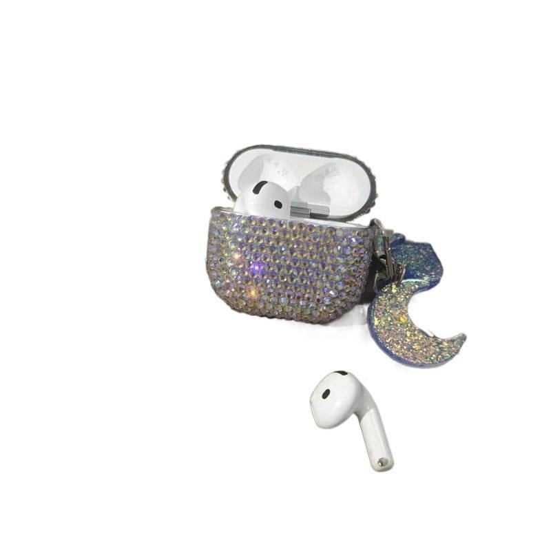 حافظة حماية متوافقة مع سماعات AirPods Pro / سماعات AirPods 4 / سماعات AirPods 1 / 2 مع غطاء صلب وزخرفة لامعة باللون بنفسجي وحماية من الخدش وحمل يومي خفيف خفيف الوزن من البلاستيك - NADI - Image 5
