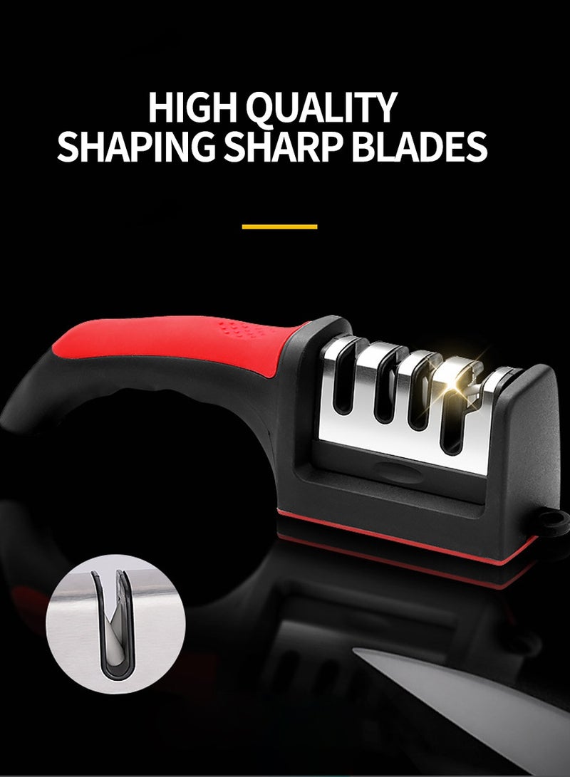 BEIRUI Professional Knife Sharpener Premium non-slip base and Ergonomic Design Knife Sharpener for Sharpening and Polishing Kitchen Knives Easily Sharpen Straight Knives, Scissors Manually Great for home use! - Image 4