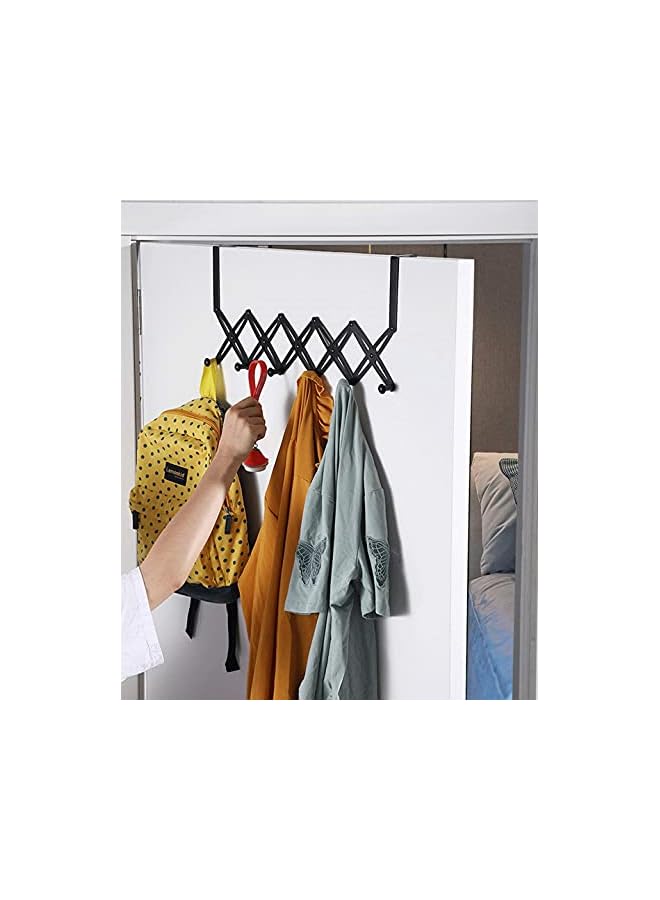 The Bros Expandable Coat Rack Duty Over The Door Towel Rack Coat Rack for Clothes Hat Towel, Black - Image 5