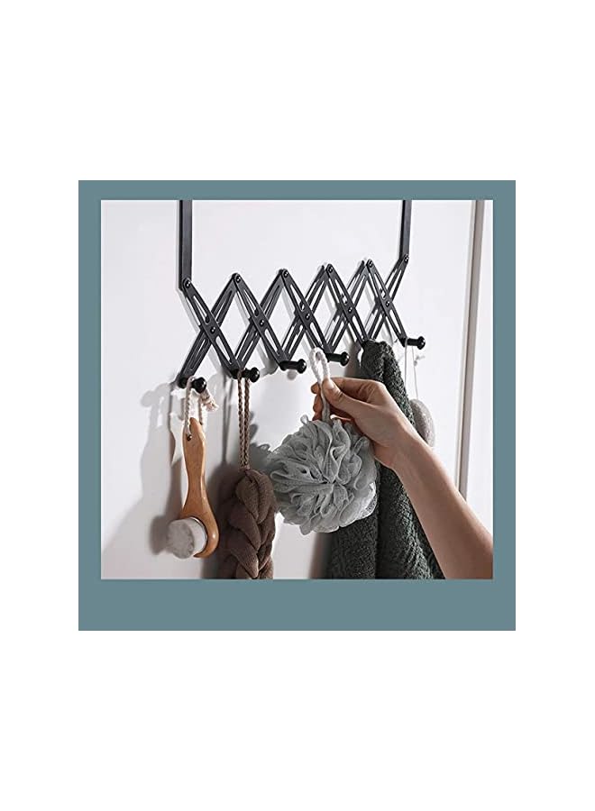 The Bros Expandable Coat Rack Duty Over The Door Towel Rack Coat Rack for Clothes Hat Towel, Black - Image 4