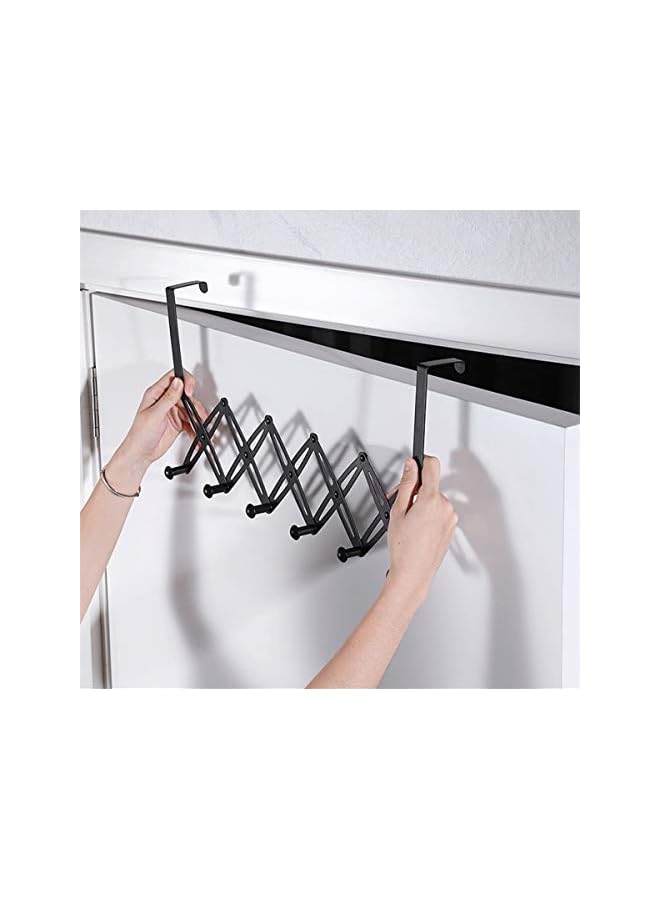 The Bros Expandable Coat Rack Duty Over The Door Towel Rack Coat Rack for Clothes Hat Towel, Black - Image 3