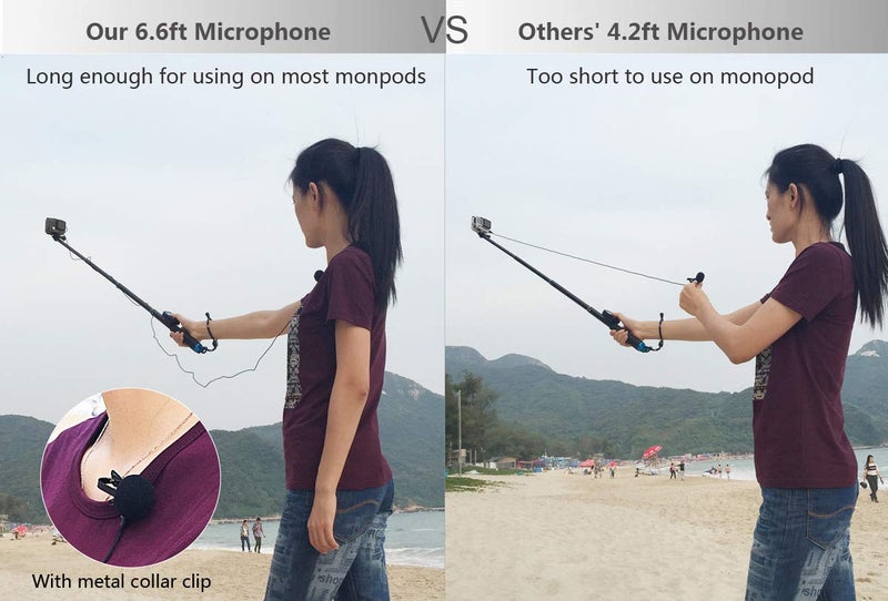 SOONSUN Skeleton Housing Protective Case with Quick Release Buckle + 6.5ft Lavalier Lapel Clip-on Microphone Mic for GoPro Hero4 Hero 4 3+ Hero3 Camera - Image 2