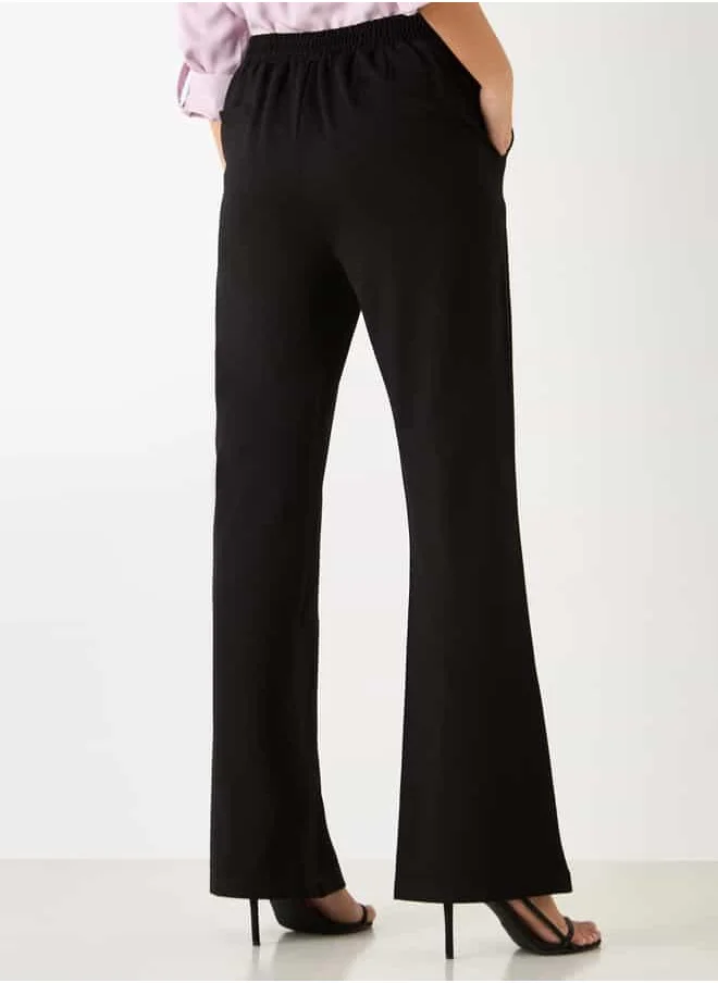 2Xtremz 2Xtremz Button Accent Flared Leg Trousers with Pockets