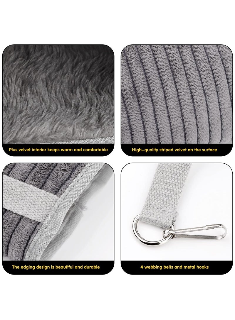 SYOSI Small Animal Hanging Tunnel, Hamster Hanging Tunnel Warm Soft Hanging Bed Small Animal Hanging Hideout Tunnel Suit for Hamster Chinchilla Ferret Squirrel (Grey) - Image 3