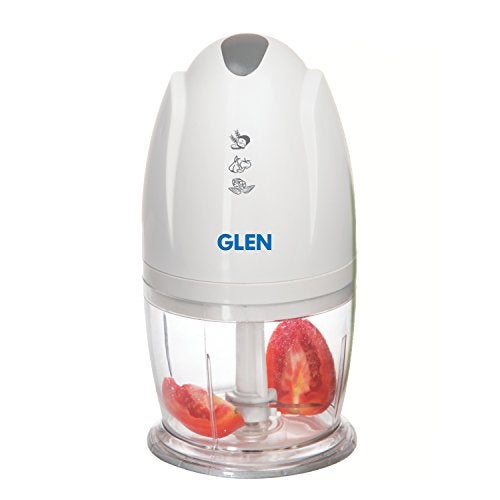 Glen Electric Chopper for Kitchen, 400ml Bowl, 200W Mini Fruit & Vegetable Cutter with Rust-Resistant Stainless Steel Blades, Whisker Disc, Chops Onion & Nuts - White (SA4041MC) - Image 1